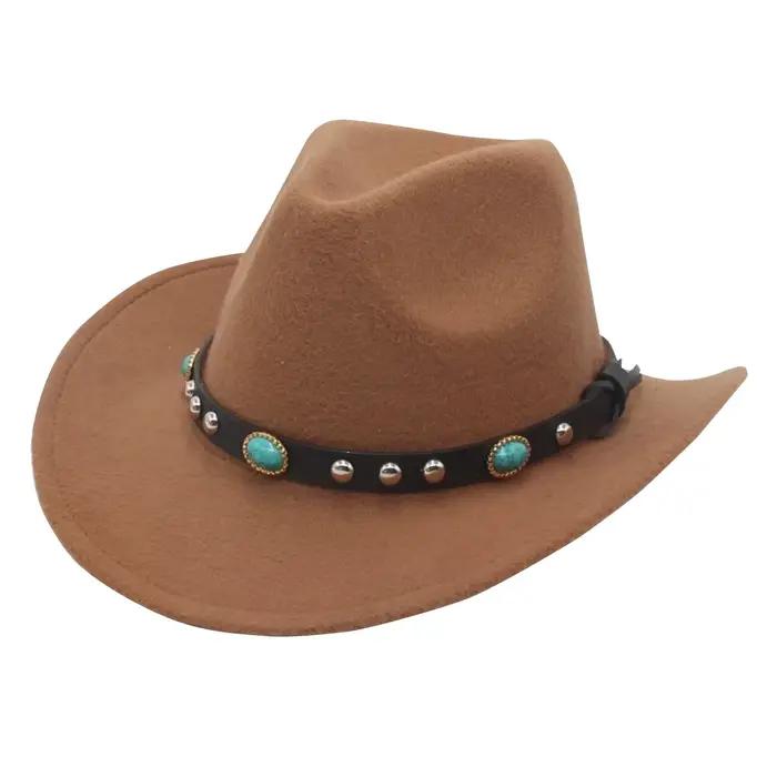 Chapeau de cowgirl sportif en polyester et coton style ethnique pour femmes et hommes, idéal pour les journées de plein air, les randonnées et les événements sociaux