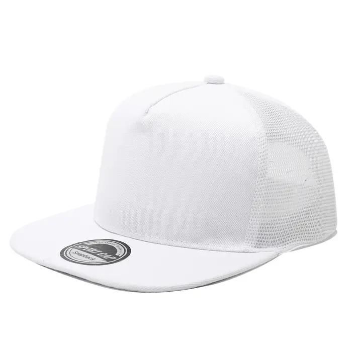 Casquette à visière plate rigide à cinq panneaux avec logo imprimé personnalisé