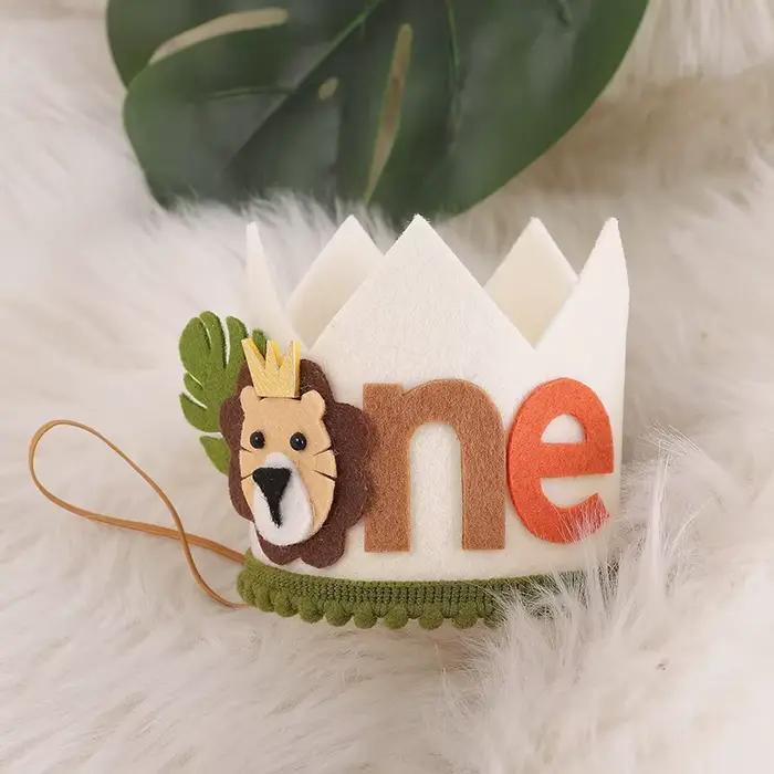 Chapeaux couronne en feutre de Lion pour bébé