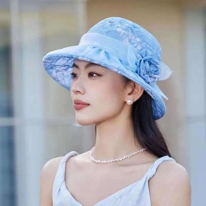 Chapeau de pêcheur pliable à motif floral