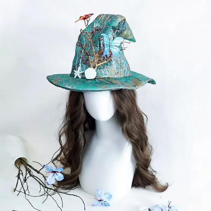 Chapeau pointu design torsadé polyester taille réglable femme style sport occassions spéciales voyage soirees costumées