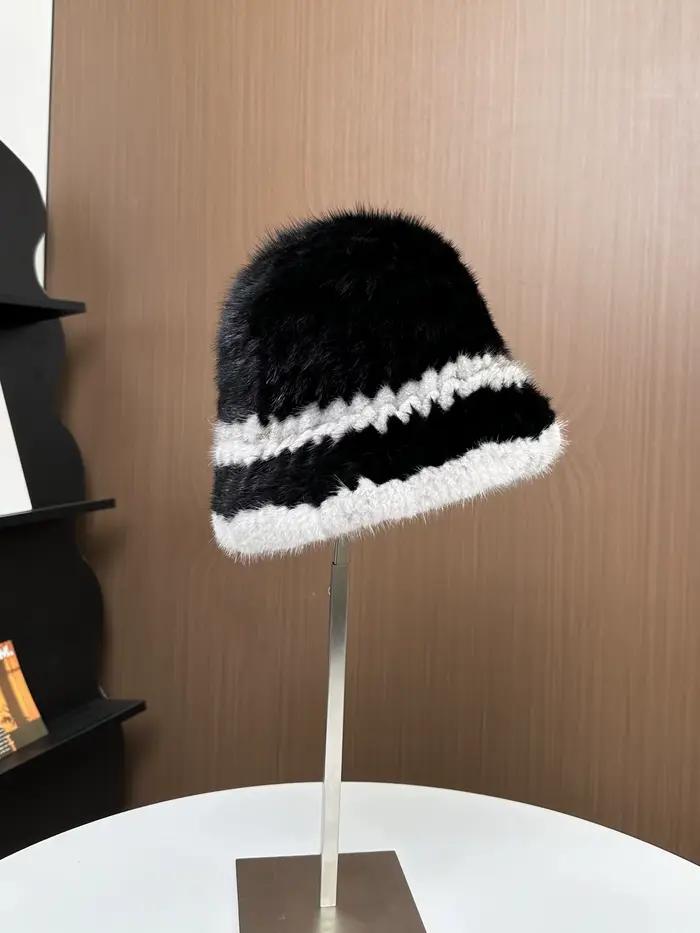 Chapeau en vraie fourrure de vison pour femme