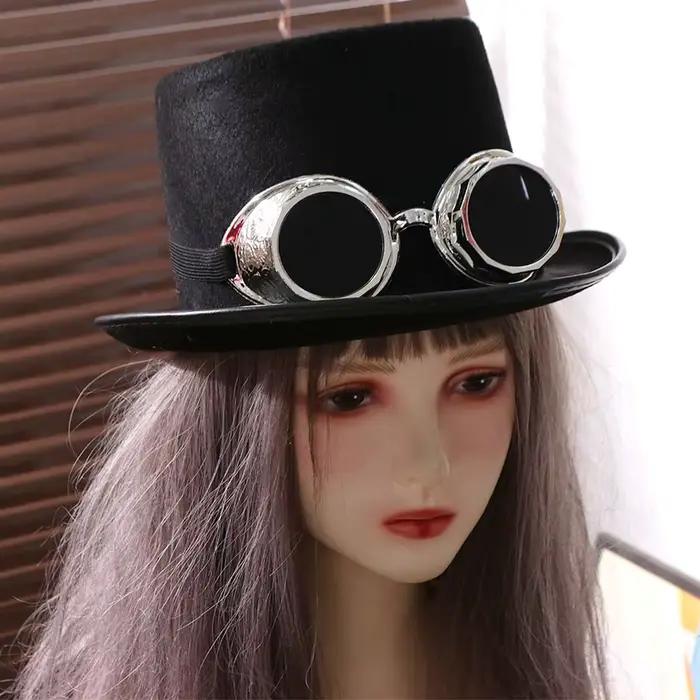 Chapeau de magicien vintage noir steampunk pour homme