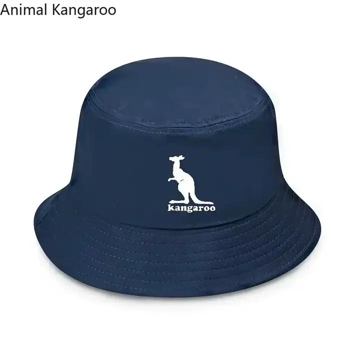 Chapeau de pêcheur unisexe chapeau de seau bucket hat imprimé kangourou pour hommes femmes plage pêche événements décontractésextérieur polyvalent