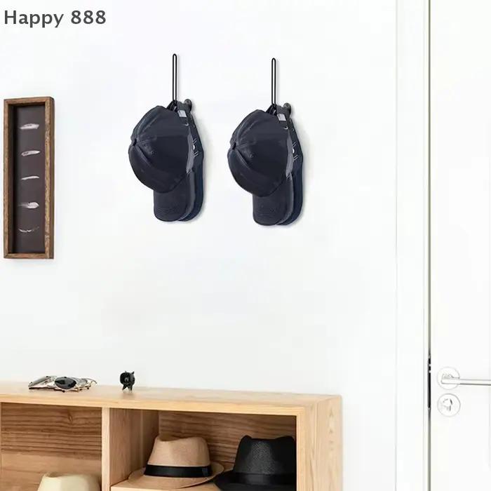 Porte-chapeau de baseball mural – Organisateur de chapeaux en forme de L peu encombrant pour casquettes