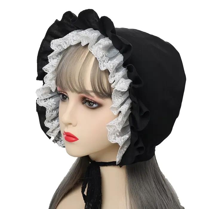 Chapeau Bonnet Lolita à Volants pour Femme