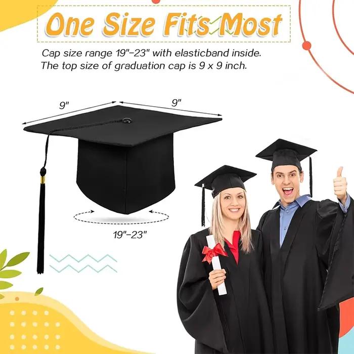 Chapeau de remise de diplôme noir pour adultes