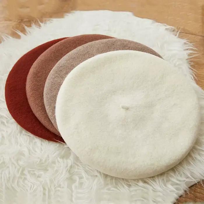 Béret noir 100% laine pour femme et fille