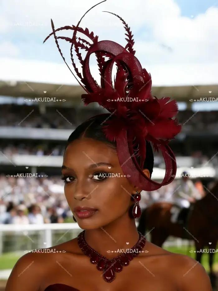 Chapeau fascinateur en plumes noires pour femmes