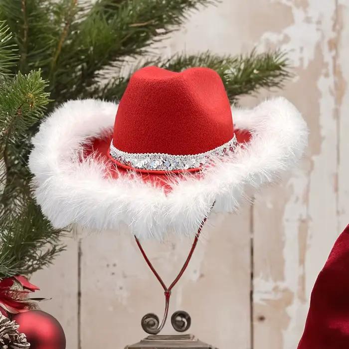 Chapeau de cowgirl de Noël pour femme
