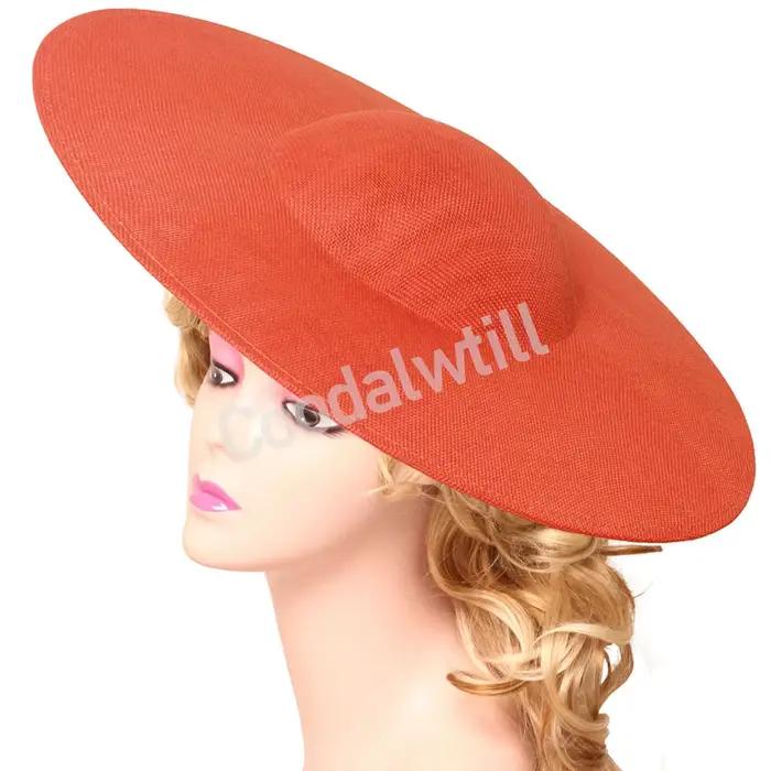 40CM rouge grande Base de fascinateur femmes mariage Derby chapellerie casquette bricolage cheveux accessoires mariée
