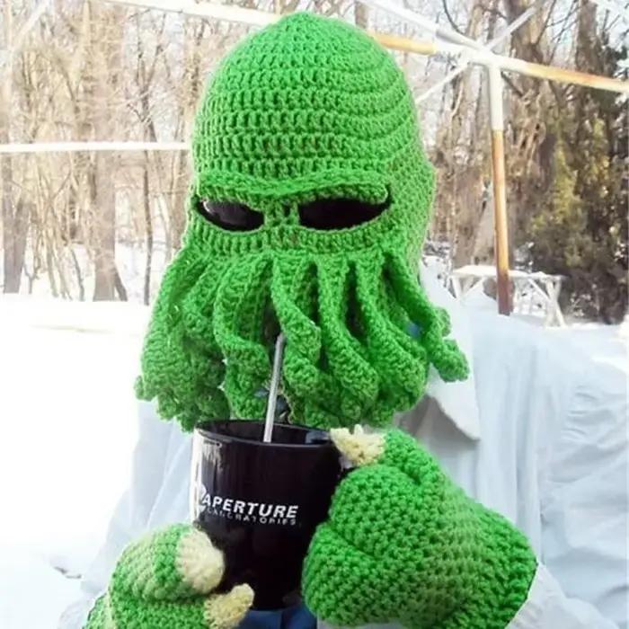 Chapeau de barbe de poulpe de fête drôle