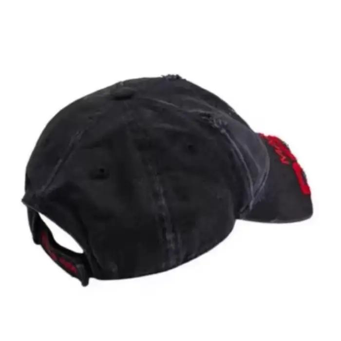 Casquette de baseball unisexe noire brodée style streetwear