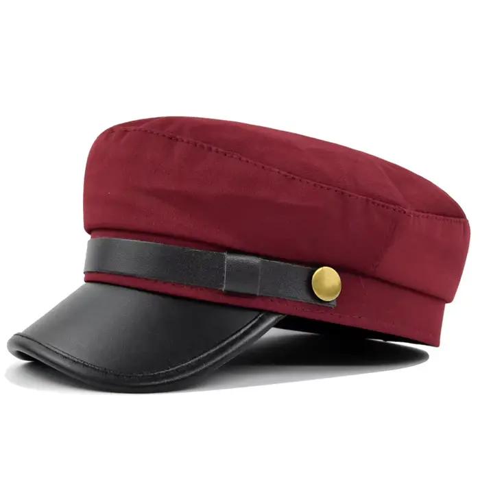 Béret octogonal de style britannique avec langue de canard