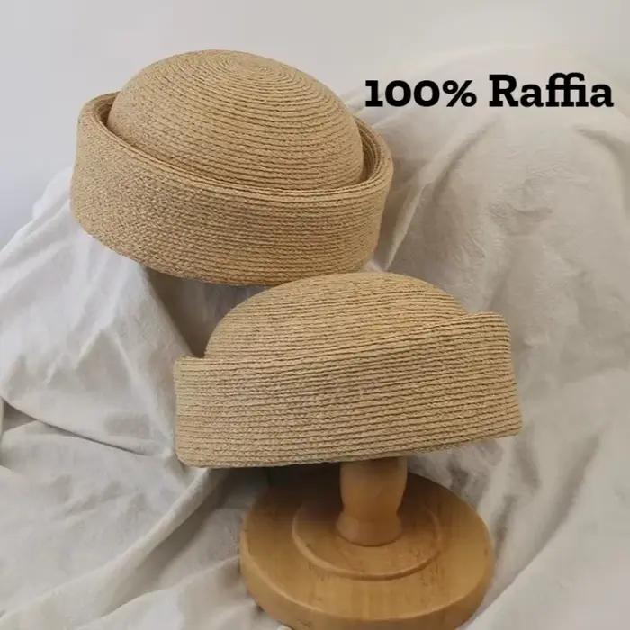 Nouveau Chapeau Fedora en Raphia 100% Naturel 2026 pour Femme