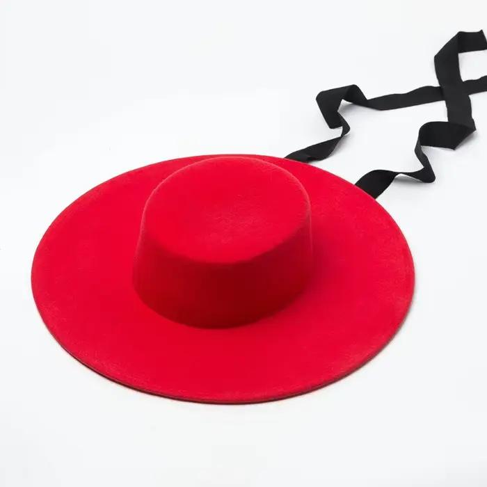 Chapeau en feutre à large bord pour femmes et hommes