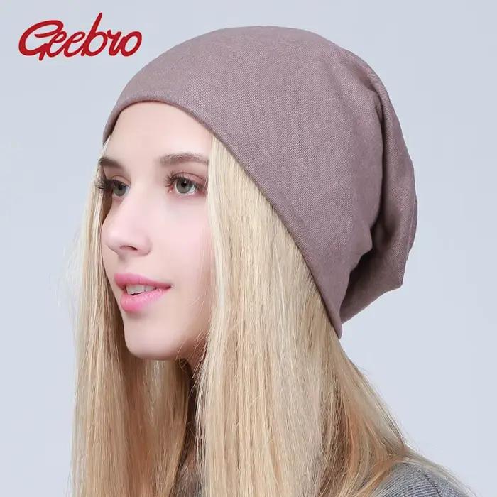 Geebro bonnet uni femme printemps coton