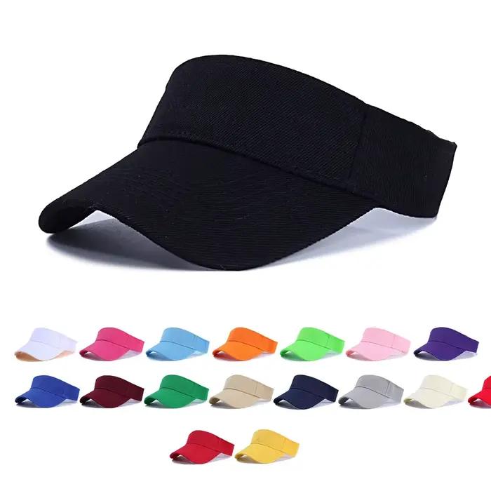Casquette de tennis ajustable pour femmes et hommes visière large anti-soleil sport extérieur plage course polyester non tissé多种颜色选择