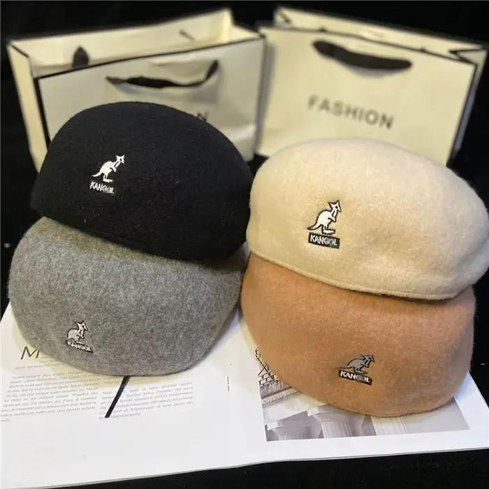 Chapeau en laine, couleur unie simple