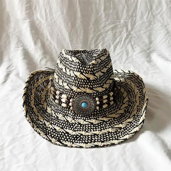 Chapeau de Cowgirl occidental de Style ethnique pour hommes et femmes