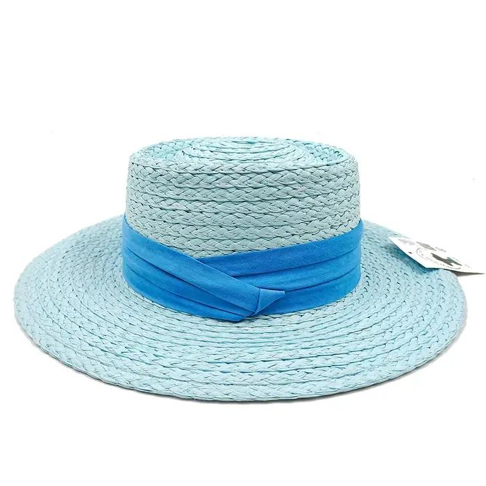 Chapeau de Paille Géométrique Rétro pour Femme