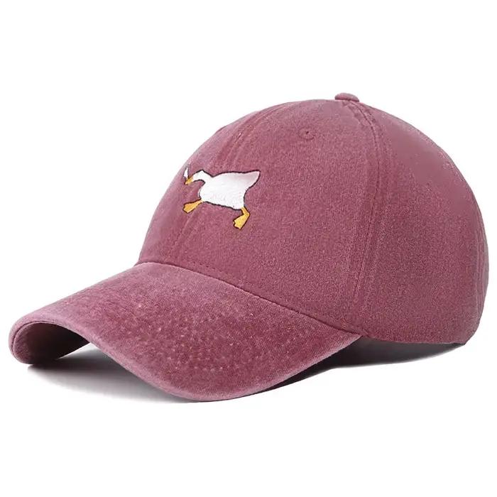 Casquette de baseball brodée avec motif d'oie pour hommes et femmes