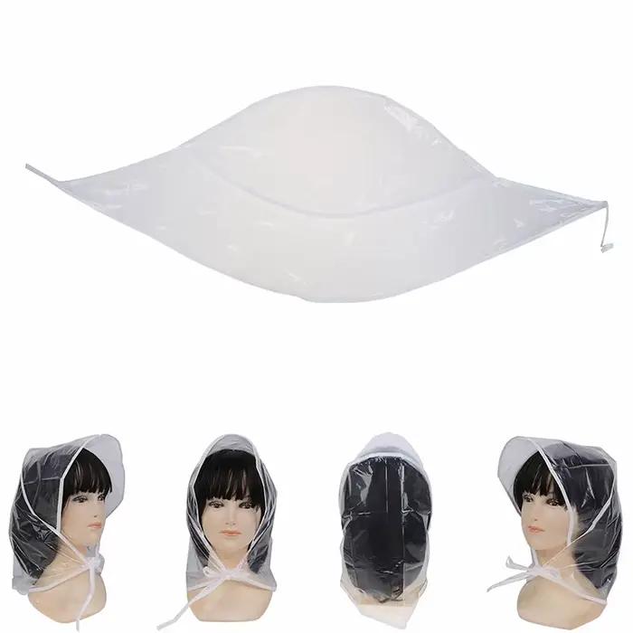 Chapeau de pluie imperméable en plastique pour femmes