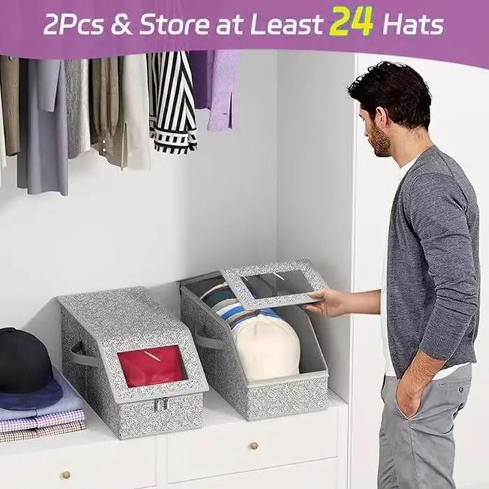 Boîte de rangement pliable pour chapeaux
