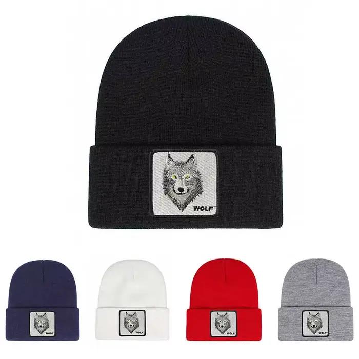 2025 nouvelle mode haute qualité bonnet chapeau pour hommes Animal broderie tricoté