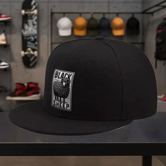 Casquette Snapback Black Sheep Motif Original Polyester Style Streetwear Unisexe Occasions Décontractées