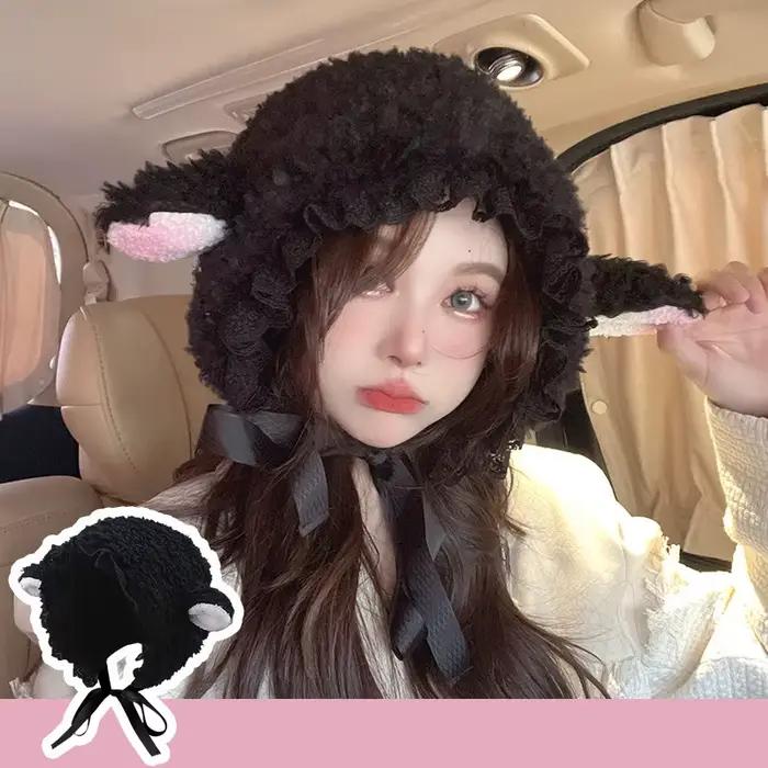 Chapeau d'oreille de mouton de dessin animé pour dames