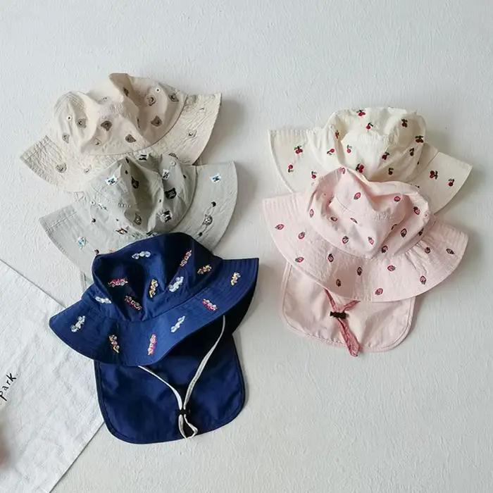 Chapeau de soleil pour bébé 1-3 ans avec motifs dessins animés protection solaire plage vacances été enfants garçons filles