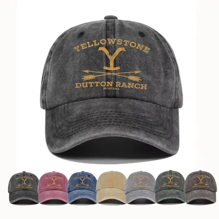 Casquette Yellowstone Dutton Ranch ajustable pour homme et femme, snapback rétractable, tissu robuste, six couleurs vives, design sport hip hop pour randonnée et activités de plein air