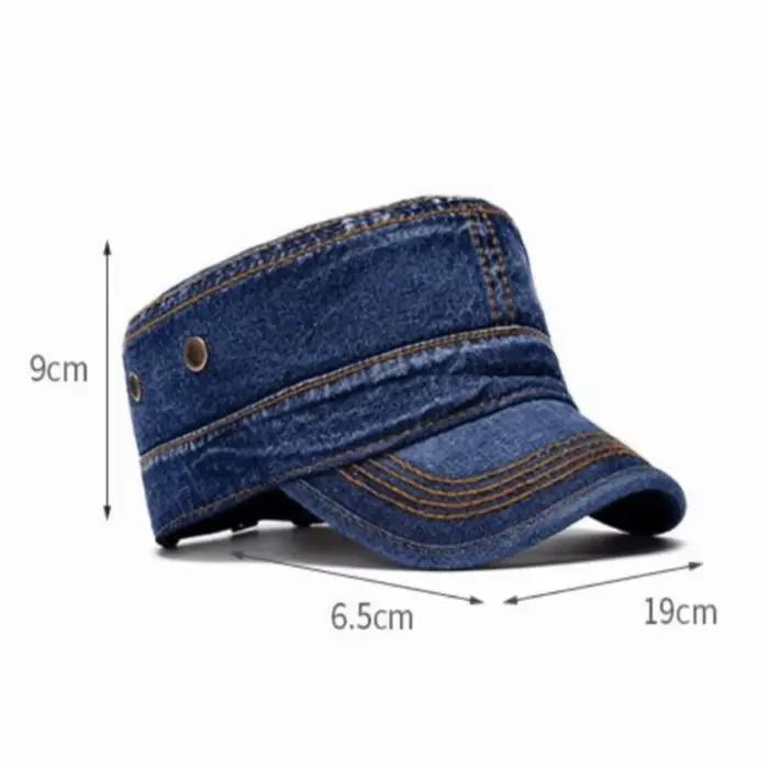 Casquette de baseball décontractée en coton délavé à visière plate
