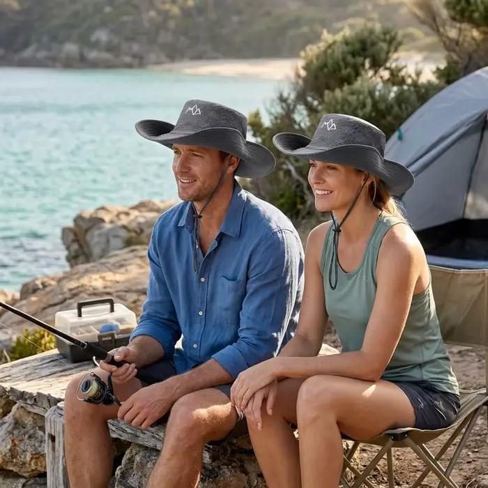 Chapeau de pêcheur unisexe avec design brodé