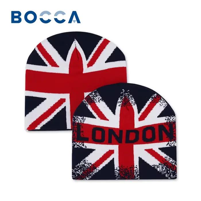 Bocca Angleterre drapeau tricoté Chapeau hiver Bonnet chapeaux pour hommes femmes Y2K chaud