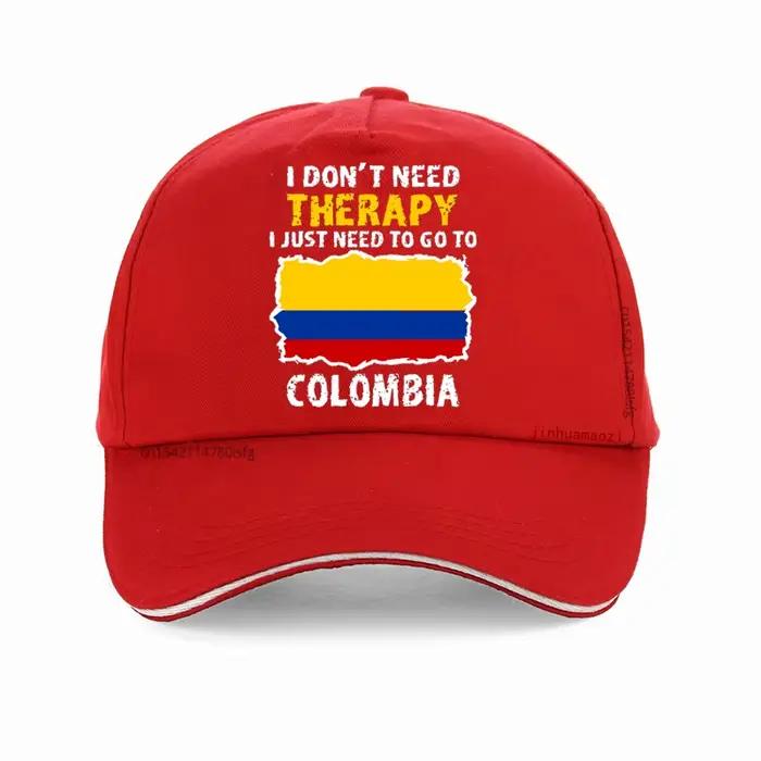 Casquette de baseball réglable en coton avec impression du drapeau de la Colombie