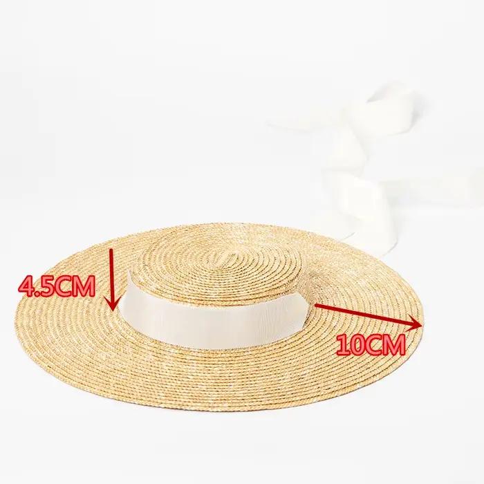202606-shi Nouveauté Tendance : Chapeau de soleil chic en paille naturelle faite à la main pour femme