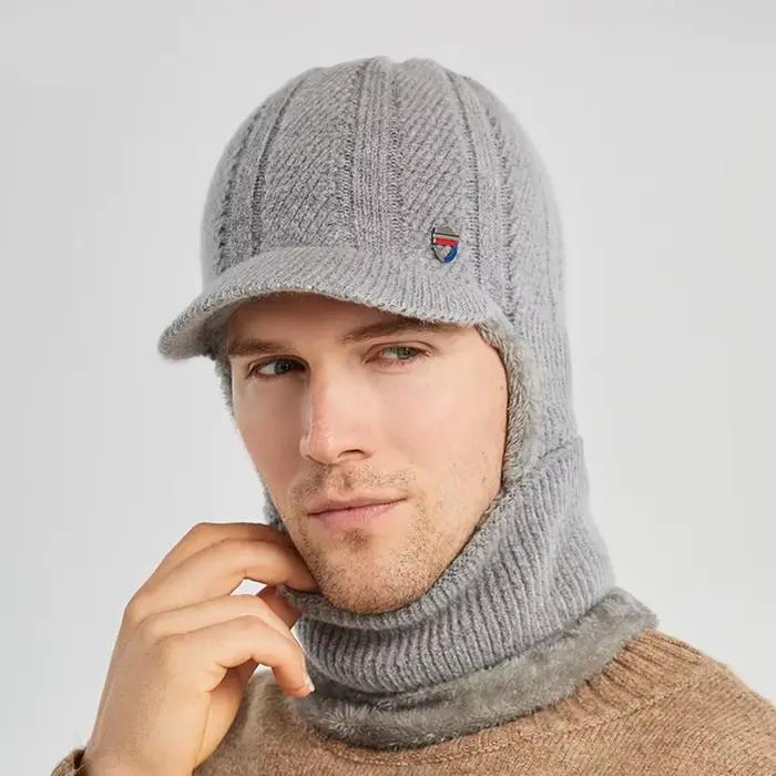 Chapeau tricoté doux et épais pour hommes
