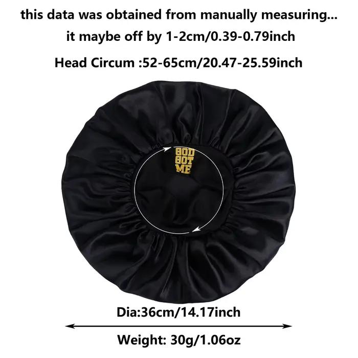 Bonnet de nuit en satin grande taille