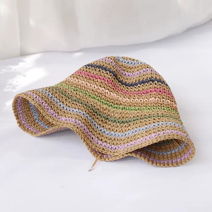 Chapeau de paille au crochet pour femmes