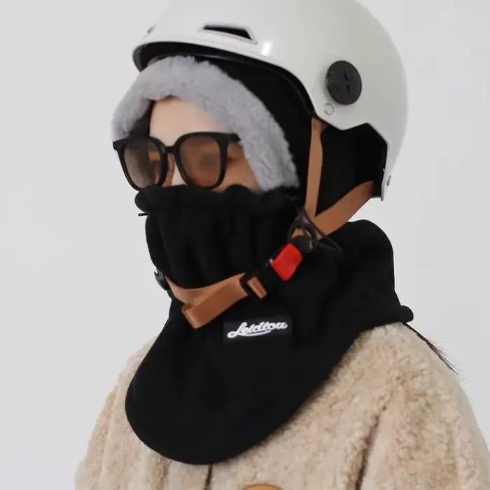 Thiened – chapeau de cyclisme d'hiver, coupe-vent, respectueux de la chaleur, chauffe-cou, Protection des oreilles du véhicule électrique, couvre-tête, écharpe intégrée