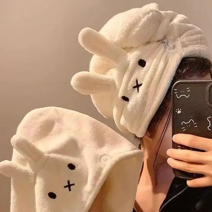 Bonnet de douche en microfibre doux et mignon Miffy