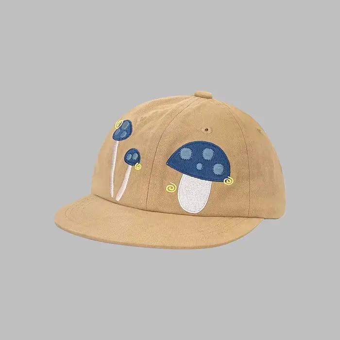 Casquettes de baseball brodées motif champignon pour femmes