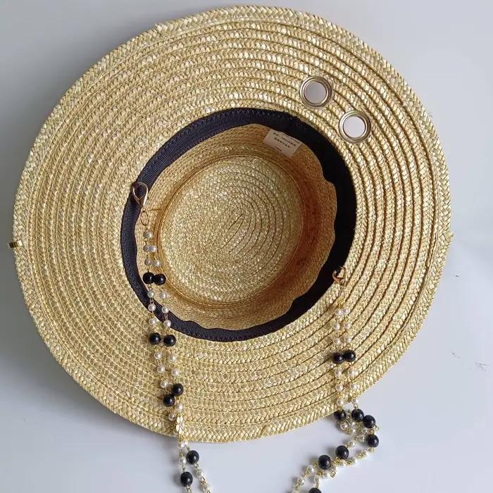 Chapeau de paille d'été à chaîne