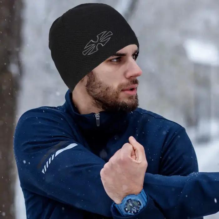 Bonnet en tricot épais coupe-vent pour sports de plein air