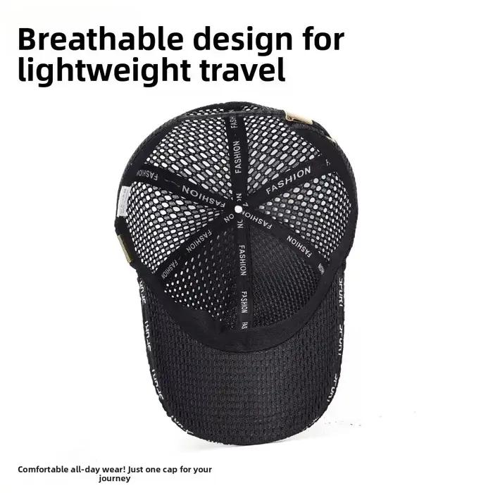 Casquette de baseball multicolore en maille respirante avec motif brodé