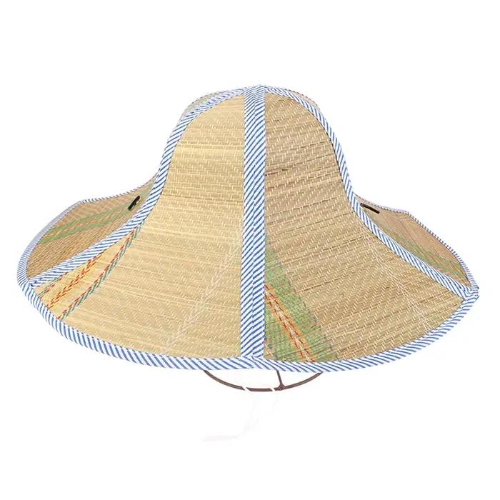 Chapeau de pêcheur rétro en rotin de bambou et paille tissée à la main pour homme et femme, idéal pour les voyages, la pêche et les occasions spéciales