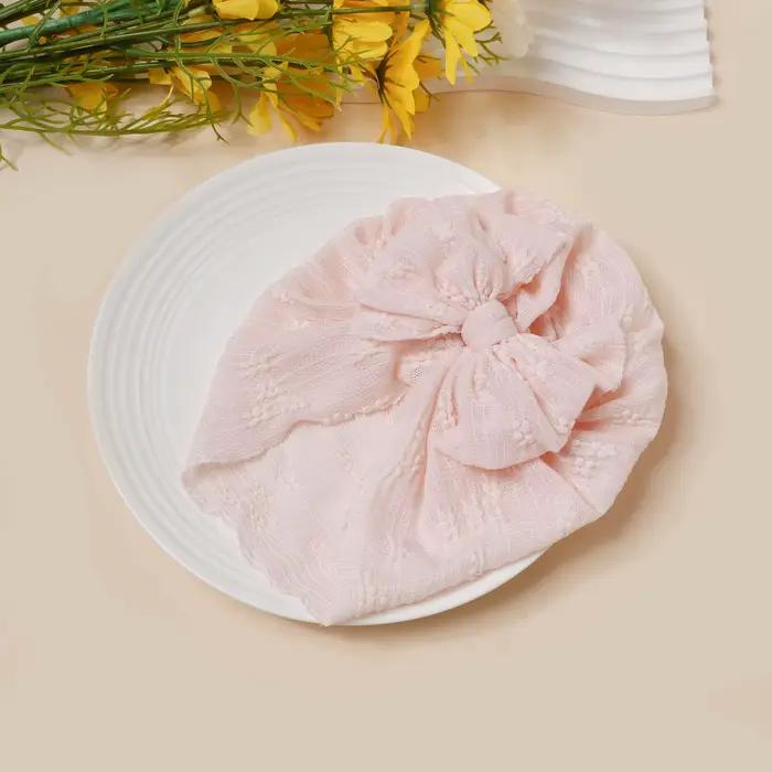 Chapeau en maille pour bébé unisexe avec nœud élégant pour 0-3 mois 4-6 mois 7-9 mois 10-12 mois 13-18 mois 19-24 mois années春天夏天用的婴儿网眼帽，带蝴蝶结，可爱透气弹力，适合春季和夏季，柔软舒适，婴儿配饰