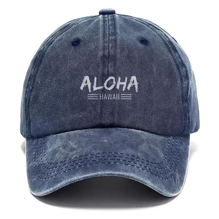 Casquettes de baseball en coton lavé style hawaïen Aloha